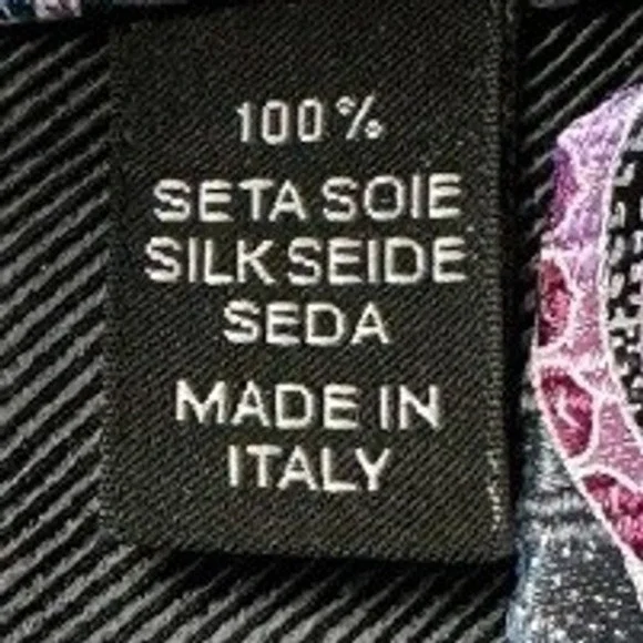 Ermenegildo Zegna Necktie 100% Italian Silk Paisley Blue Pink Grey 3.25"x61.5" - Picture 5 of 7